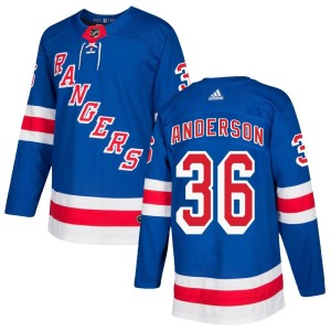 Men's New York Rangers Glenn Anderson Adidas Authentic Home Jersey - Royal Blue