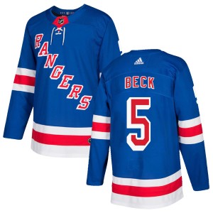 Men's New York Rangers Barry Beck Adidas Authentic Home Jersey - Royal Blue