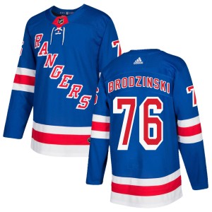 Men's New York Rangers Jonny Brodzinski Adidas Authentic Home Jersey - Royal Blue