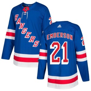 Men's New York Rangers Ty Emberson Adidas Authentic Home Jersey - Royal Blue