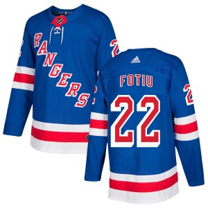 Men's New York Rangers Nick Fotiu Adidas Authentic Home Jersey - Royal Blue