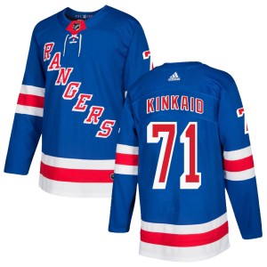 Men's New York Rangers Keith Kinkaid Adidas Authentic Home Jersey - Royal Blue