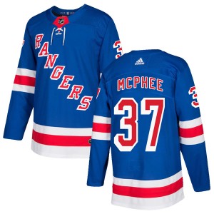 Men's New York Rangers George Mcphee Adidas Authentic Home Jersey - Royal Blue