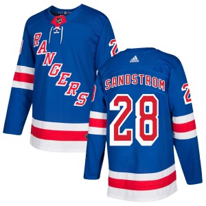 Men's New York Rangers Tomas Sandstrom Adidas Authentic Home Jersey - Royal Blue