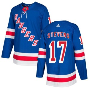 Men's New York Rangers Kevin Stevens Adidas Authentic Home Jersey - Royal Blue