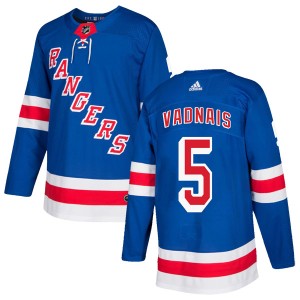 Men's New York Rangers Carol Vadnais Adidas Authentic Home Jersey - Royal Blue