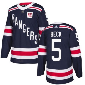Men's New York Rangers Barry Beck Adidas Authentic 2018 Winter Classic Home Jersey - Navy Blue