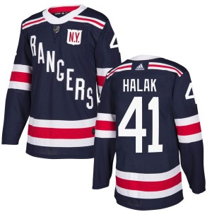Men's New York Rangers Jaroslav Halak Adidas Authentic 2018 Winter Classic Home Jersey - Navy Blue