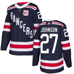 Men's New York Rangers Jack Johnson Adidas Authentic 2018 Winter Classic Home Jersey - Navy Blue