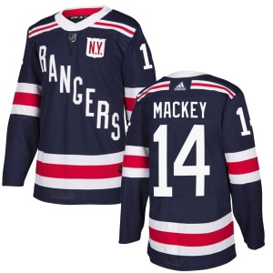 Men's New York Rangers Connor Mackey Adidas Authentic 2018 Winter Classic Home Jersey - Navy Blue