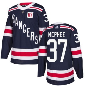Men's New York Rangers George Mcphee Adidas Authentic 2018 Winter Classic Home Jersey - Navy Blue