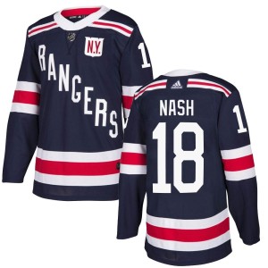 Men's New York Rangers Riley Nash Adidas Authentic 2018 Winter Classic Home Jersey - Navy Blue