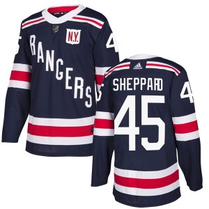 Men's New York Rangers James Sheppard Adidas Authentic 2018 Winter Classic Home Jersey - Navy Blue