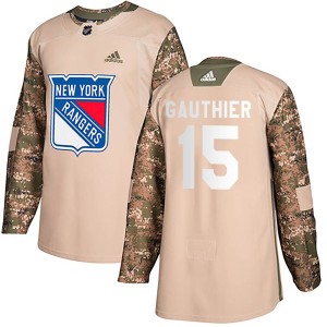 Men's New York Rangers Julien Gauthier Adidas Authentic Veterans Day Practice Jersey - Camo