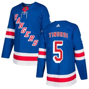 Youth New York Rangers Jarred Tinordi Adidas Authentic Home Jersey - Royal Blue
