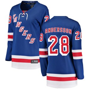 Women's New York Rangers Lias Andersson Fanatics Branded Breakaway Home Jersey - Blue