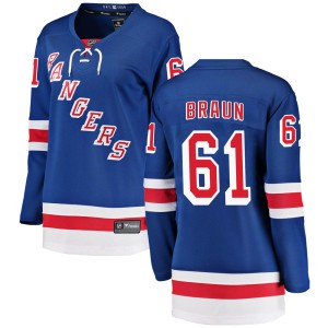 Women's New York Rangers Justin Braun Fanatics Branded Breakaway Home Jersey - Blue