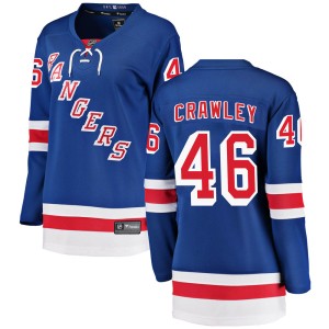Women's New York Rangers Brandon Crawley Fanatics Branded ized Breakaway Home Jersey - Blue