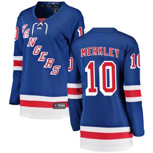 Women's New York Rangers Nick Merkley Fanatics Branded Breakaway Home Jersey - Blue