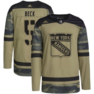 Youth New York Rangers Barry Beck Adidas Authentic Military Appreciation Practice Jersey - Camo