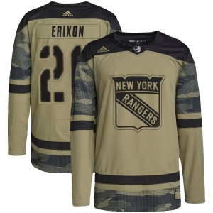 Youth New York Rangers Jan Erixon Adidas Authentic Military Appreciation Practice Jersey - Camo