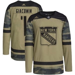Youth New York Rangers Eddie Giacomin Adidas Authentic Military Appreciation Practice Jersey - Camo