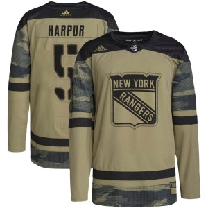 Youth New York Rangers Ben Harpur Adidas Authentic Military Appreciation Practice Jersey - Camo