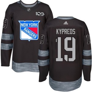 Youth New York Rangers Nick Kypreos Authentic 1917-2017 100th Anniversary Jersey - Black