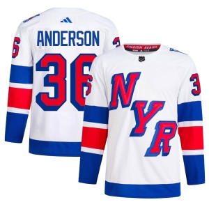 Men's New York Rangers Glenn Anderson Adidas Authentic 2024 Stadium Series Primegreen Jersey - White