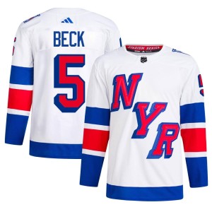 Men's New York Rangers Barry Beck Adidas Authentic 2024 Stadium Series Primegreen Jersey - White