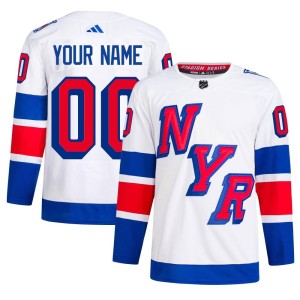 Men's New York Rangers Custom Adidas Authentic 2024 Stadium Series Primegreen Jersey - White