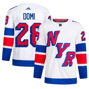 Men's New York Rangers Tie Domi Adidas Authentic 2024 Stadium Series Primegreen Jersey - White