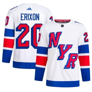 Men's New York Rangers Jan Erixon Adidas Authentic 2024 Stadium Series Primegreen Jersey - White