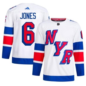 Men's New York Rangers Zac Jones Adidas Authentic 2024 Stadium Series Primegreen Jersey - White