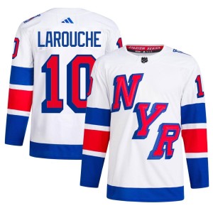 Men's New York Rangers Pierre Larouche Adidas Authentic 2024 Stadium Series Primegreen Jersey - White
