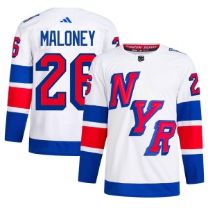 Men's New York Rangers Dave Maloney Adidas Authentic 2024 Stadium Series Primegreen Jersey - White