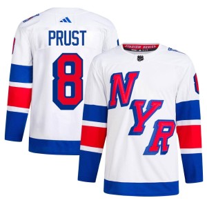 Men's New York Rangers Brandon Prust Adidas Authentic 2024 Stadium Series Primegreen Jersey - White