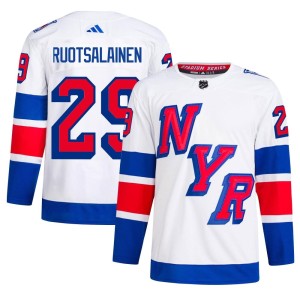 Men's New York Rangers Reijo Ruotsalainen Adidas Authentic 2024 Stadium Series Primegreen Jersey - White