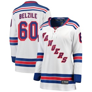 Women's New York Rangers Alex Belzile Fanatics Branded Breakaway Away Jersey - White