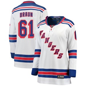 Women's New York Rangers Justin Braun Fanatics Branded Breakaway Away Jersey - White