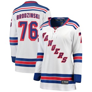 Women's New York Rangers Jonny Brodzinski Fanatics Branded Breakaway Away Jersey - White