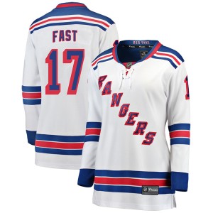 Women's New York Rangers Jesper Fast Fanatics Branded Breakaway Away Jersey - White