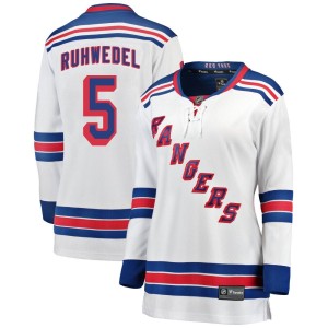 Women's New York Rangers Chad Ruhwedel Fanatics Branded Breakaway Away Jersey - White
