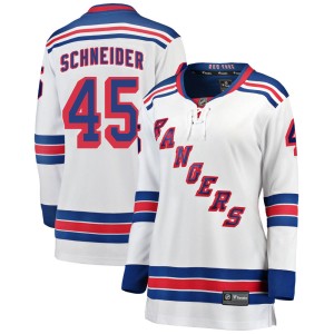 Women's New York Rangers Braden Schneider Fanatics Branded Breakaway Away Jersey - White