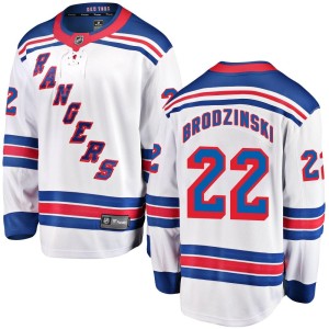 Men's New York Rangers Jonny Brodzinski Fanatics Branded Breakaway Away Jersey - White