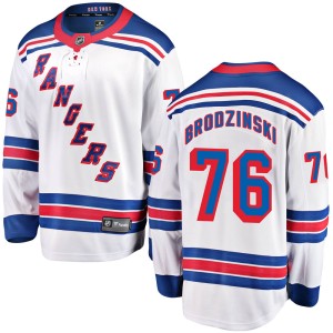 Men's New York Rangers Jonny Brodzinski Fanatics Branded Breakaway Away Jersey - White