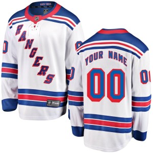 Men's New York Rangers Custom Fanatics Branded Breakaway Away Jersey - White