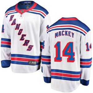 Men's New York Rangers Connor Mackey Fanatics Branded Breakaway Away Jersey - White