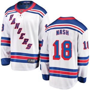 Men's New York Rangers Riley Nash Fanatics Branded Breakaway Away Jersey - White