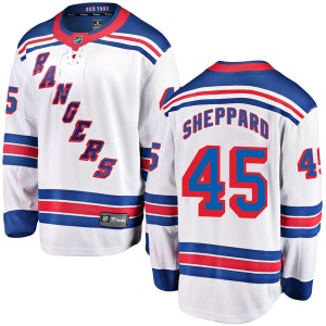Men's New York Rangers James Sheppard Fanatics Branded Breakaway Away Jersey - White